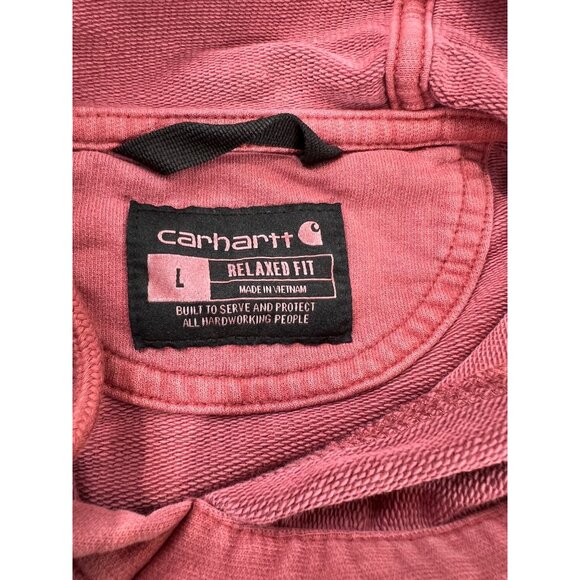Carhartt Men's Red Hoodie Sz. L Relaxed Fit 100% Cotton Kangaroo Pocket TS6253-M - Picture 3 of 7